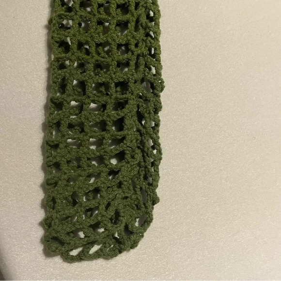 Handmade Green Crochet Long Sleeve Shrug Bohemian Beachy Coastal - Picture 2 of 7